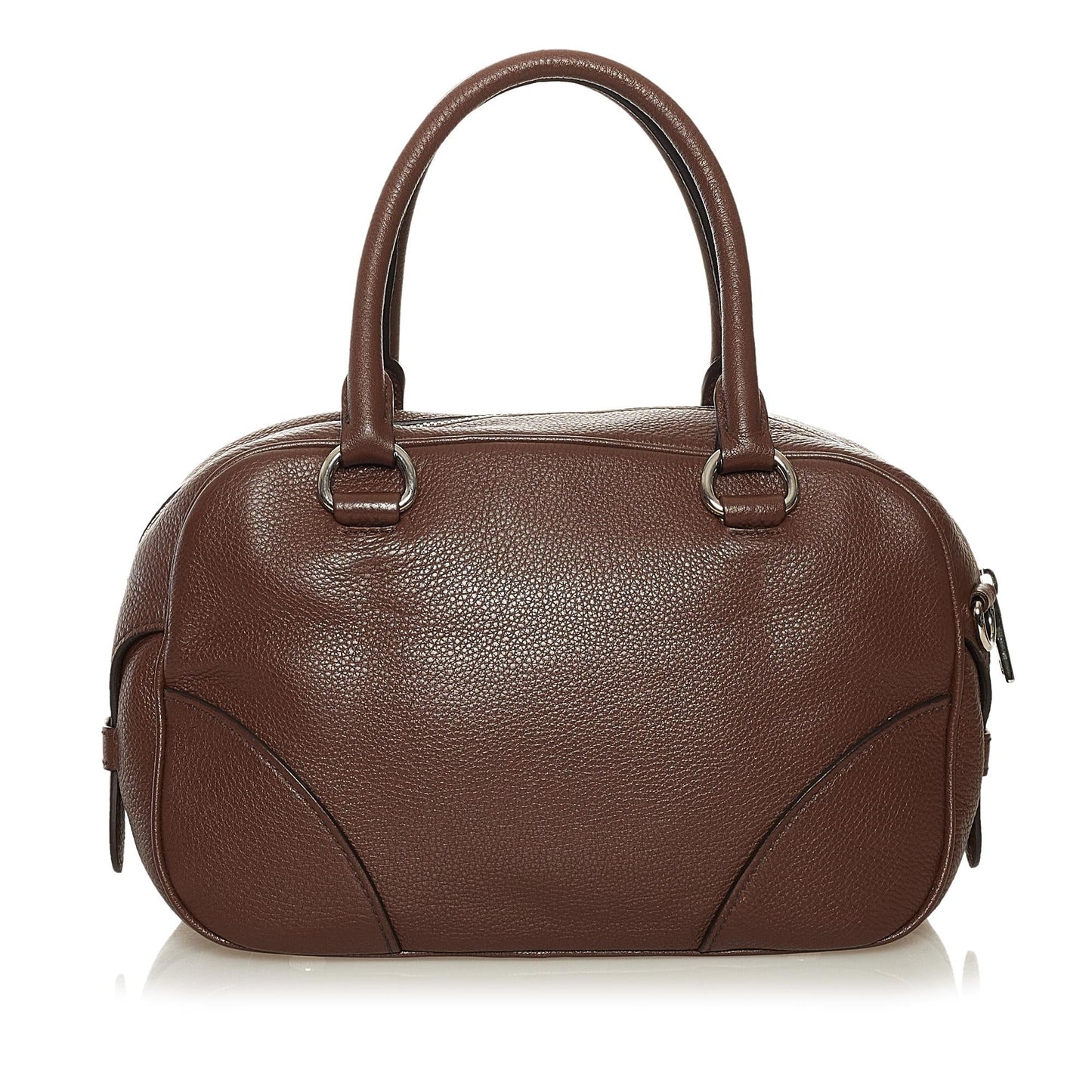 Prada Vitello Daino Front Pocket Boston Handbag - Rovelle Bags