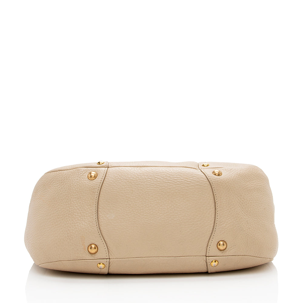 Prada Vitello Daino Leather Pushlock Tote - Rovelle Bags