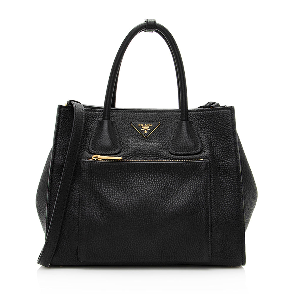 Prada Vitello Daino Leather Twin Pocket Tote - Rovelle Bags