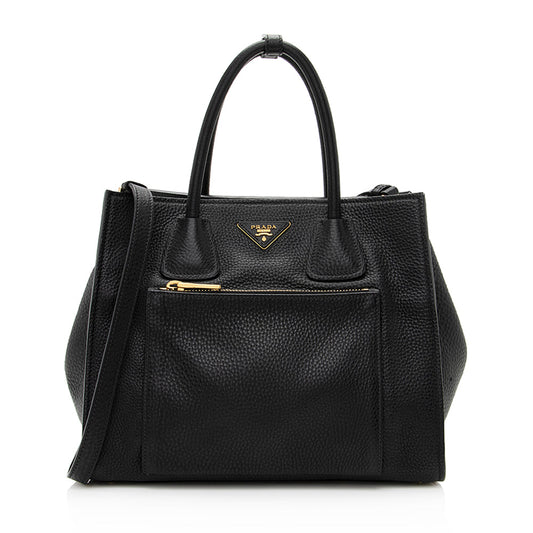 Prada Vitello Daino Leather Twin Pocket Tote - Rovelle Bags