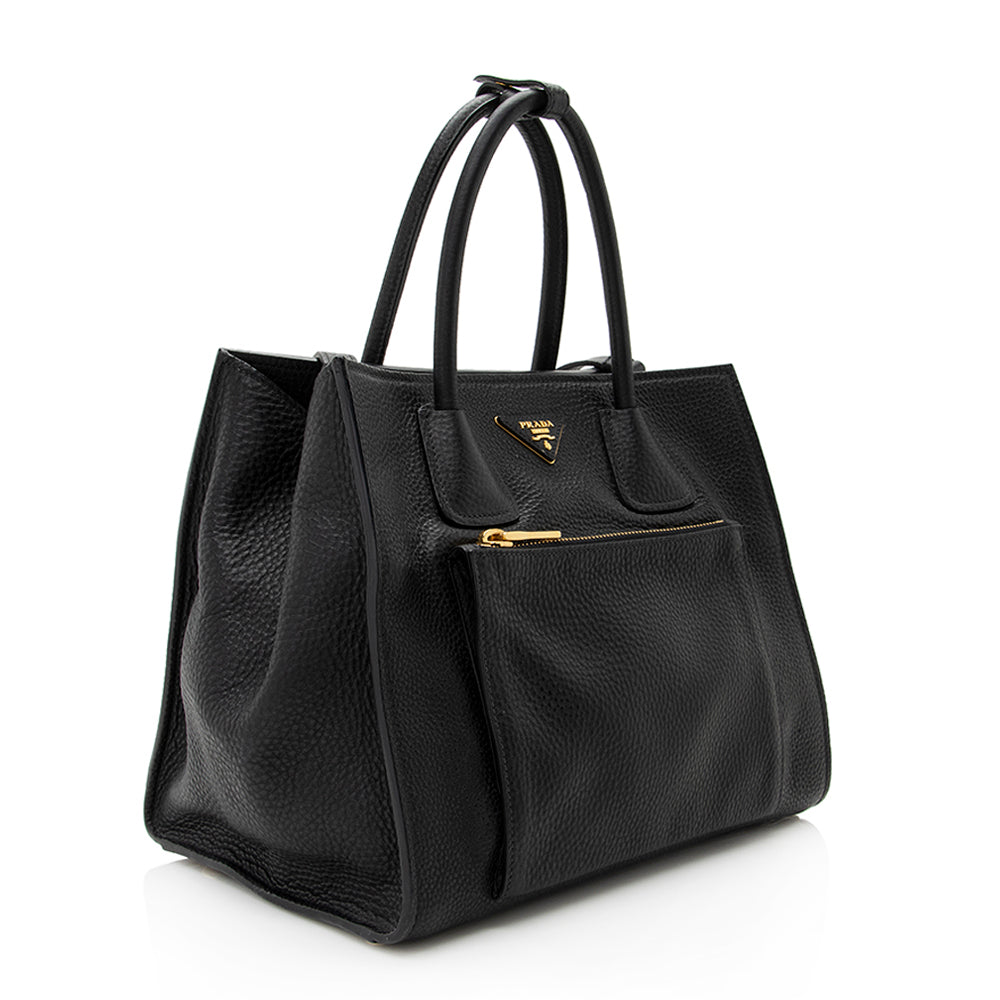 Prada Vitello Daino Leather Twin Pocket Tote - Rovelle Bags