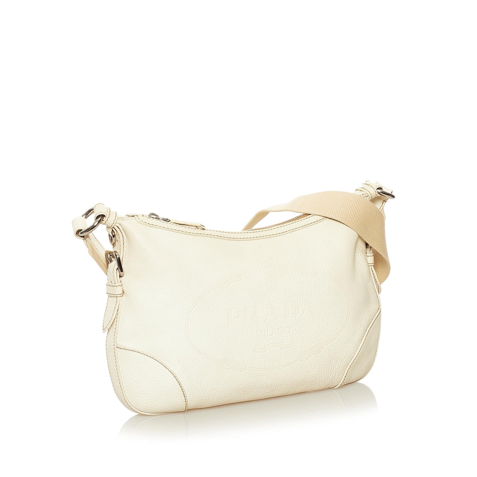Prada Vitello Daino Logo Crossbody Bag - Rovelle Bags