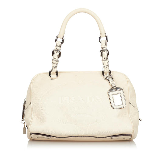 Prada Vitello Daino Logo Handbag Style 3 - Rovelle Bags