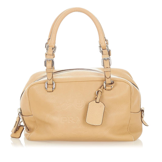 Prada Vitello Daino Logo Handbag - Rovelle Bags