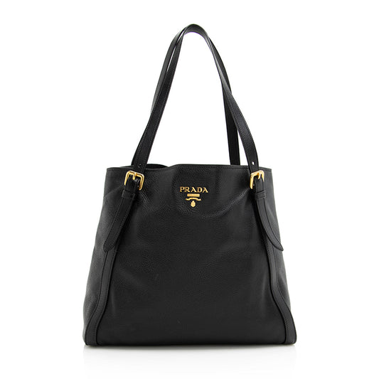 Prada Vitello Daino North South Tote - Rovelle Bags