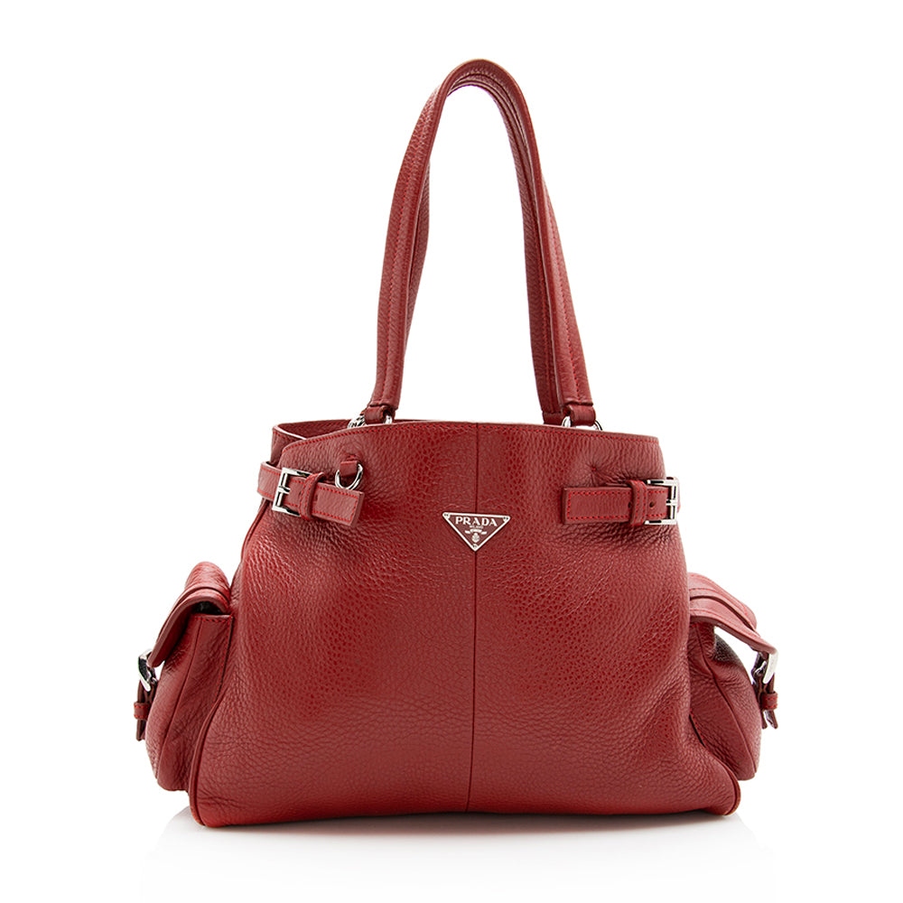 Prada Vitello Daino Side Pocket Tote - FINAL - Rovelle Bags
