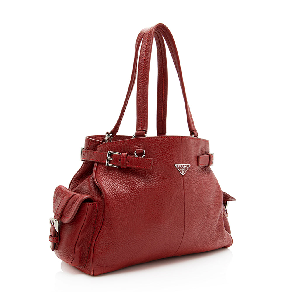 Prada Vitello Daino Side Pocket Tote - FINAL - Rovelle Bags