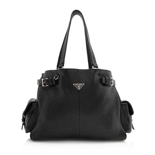 Prada Vitello Daino Side Pocket Tote - Rovelle Bags