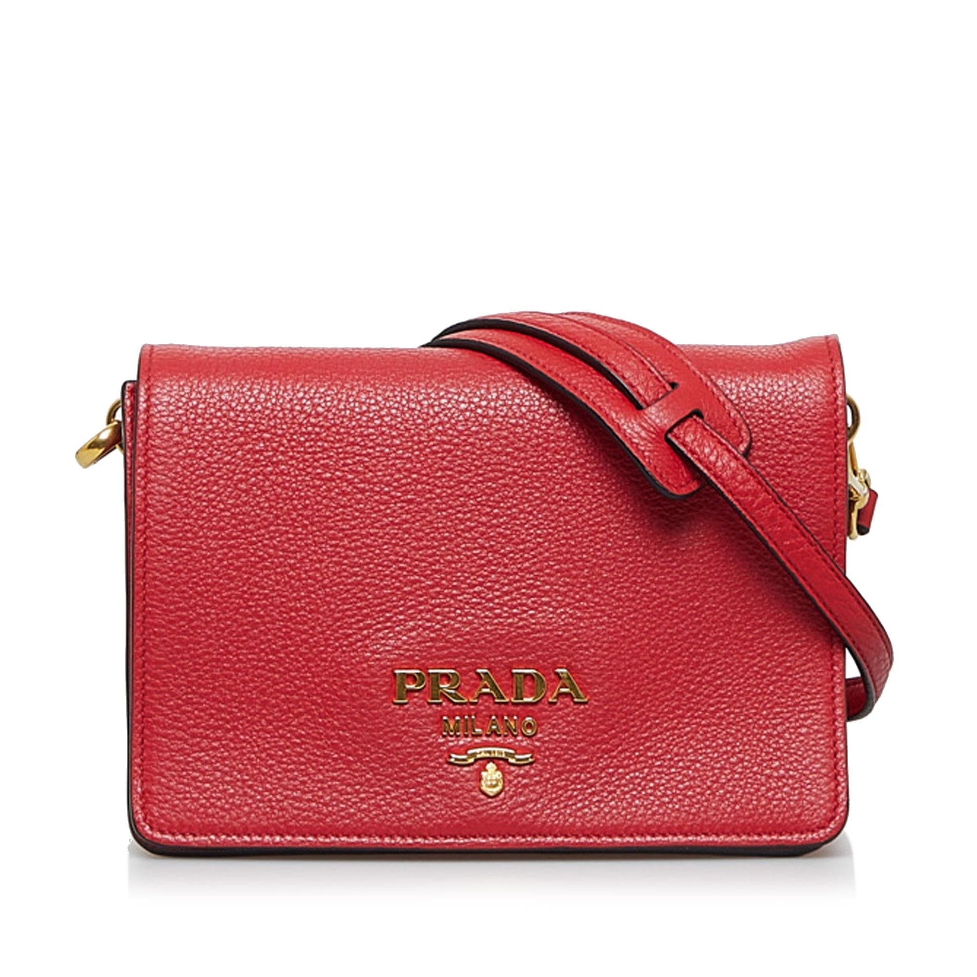 Prada Vitello Daino Small Flap Crossbody Bag - Rovelle Bags