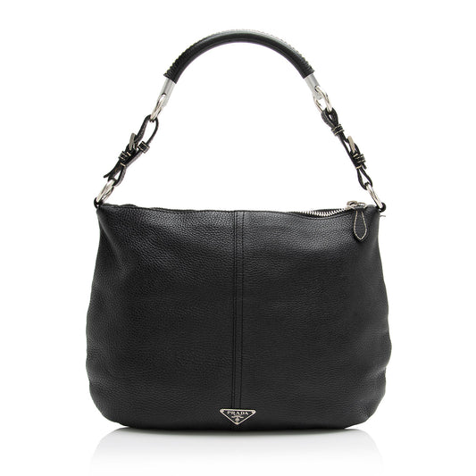 Prada Vitello Daino Small Hobo Hobo Bag - Rovelle Bags