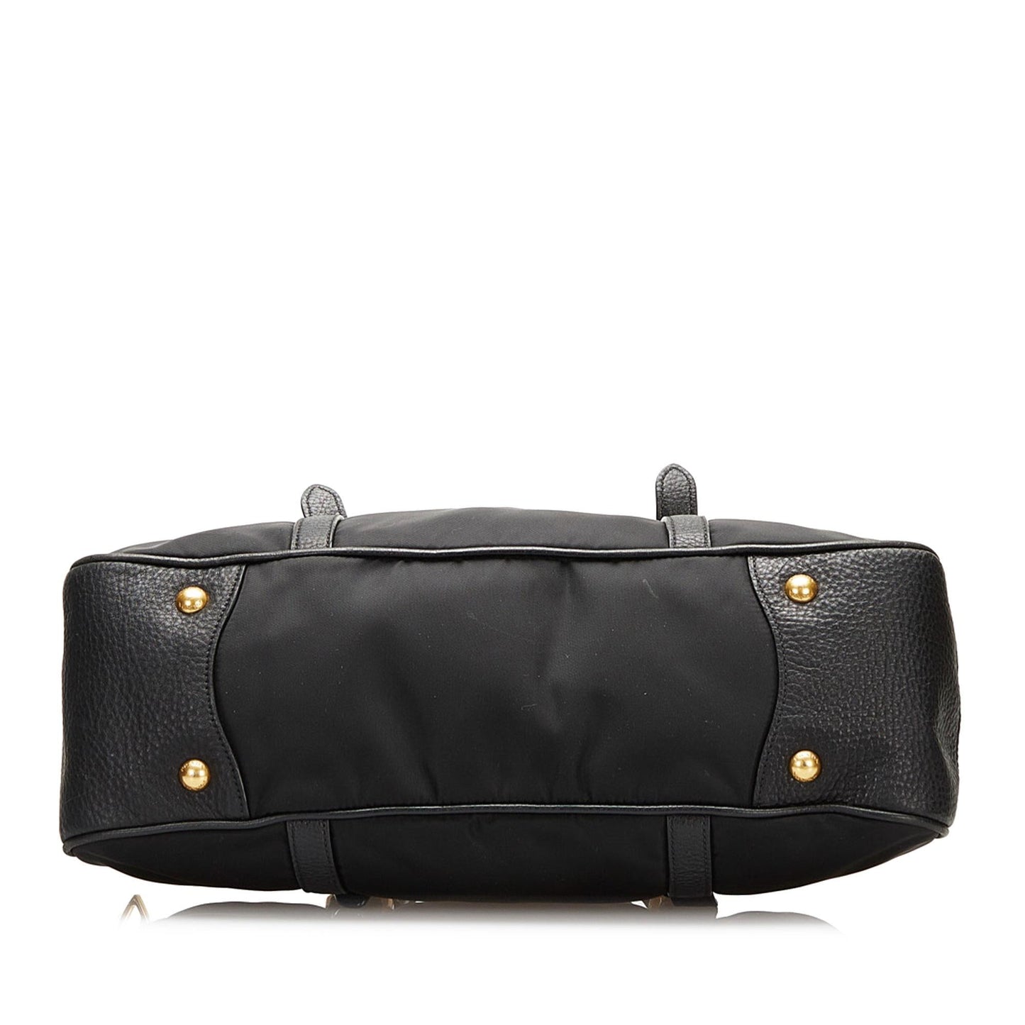 Prada Vitello Daino-Trimmed Tessuto Satchel - Rovelle Bags