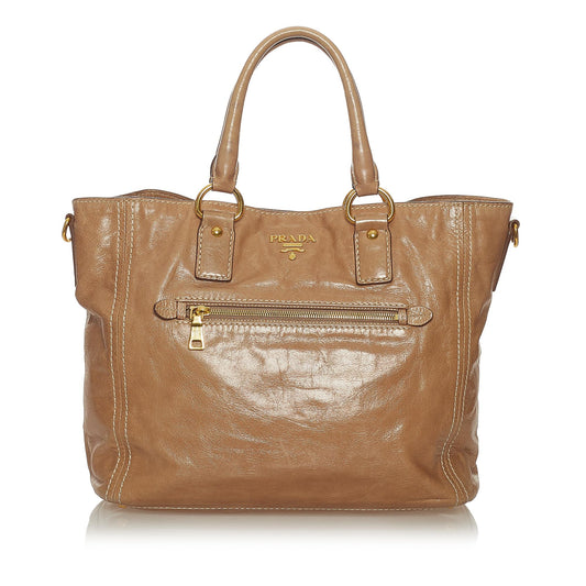 Prada Vitello Lux Leather Satchel - Rovelle Bags
