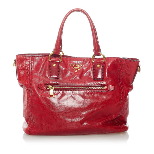 Prada Vitello Shine Leather Satchel Style 2 - Rovelle Bags
