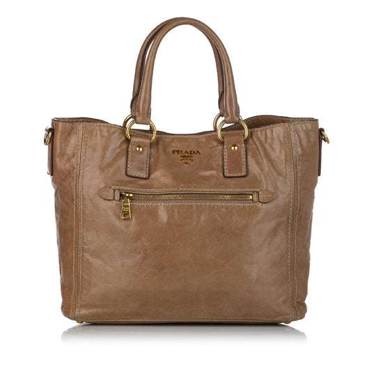Prada Vitello Shine Leather Satchel - Rovelle Bags