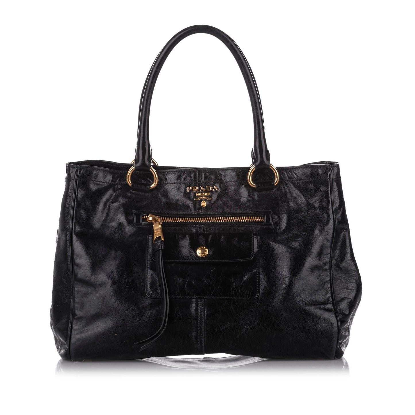 Prada Vitello Shine Satchel Style 18 - Rovelle Bags
