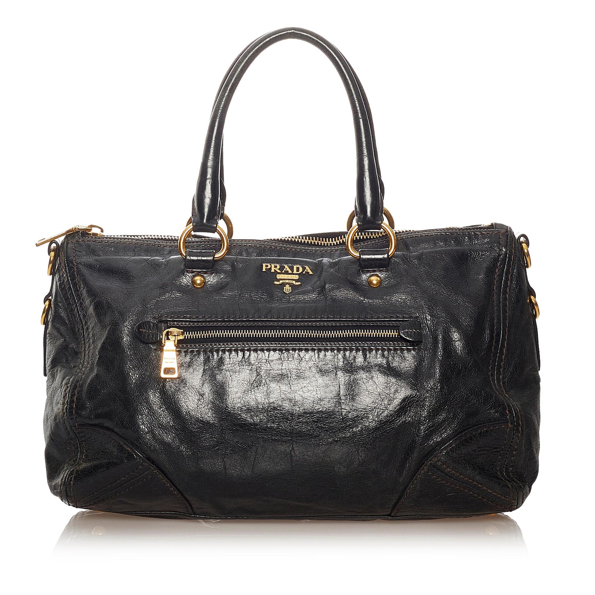 Prada Vitello Shine Satchel Style 31 - Rovelle Bags
