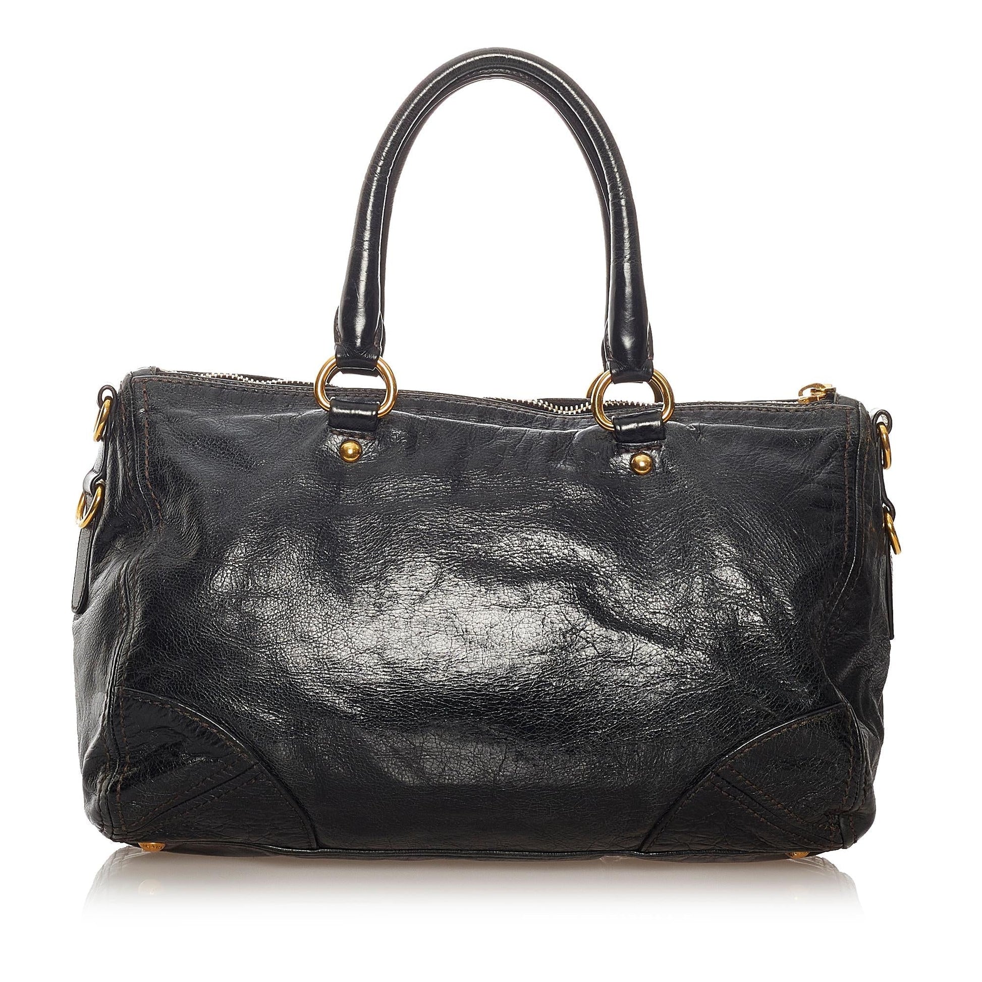 Prada Vitello Shine Satchel Style 31 - Rovelle Bags