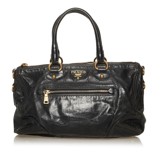 Prada Vitello Shine Satchel Style 25 - Rovelle Bags