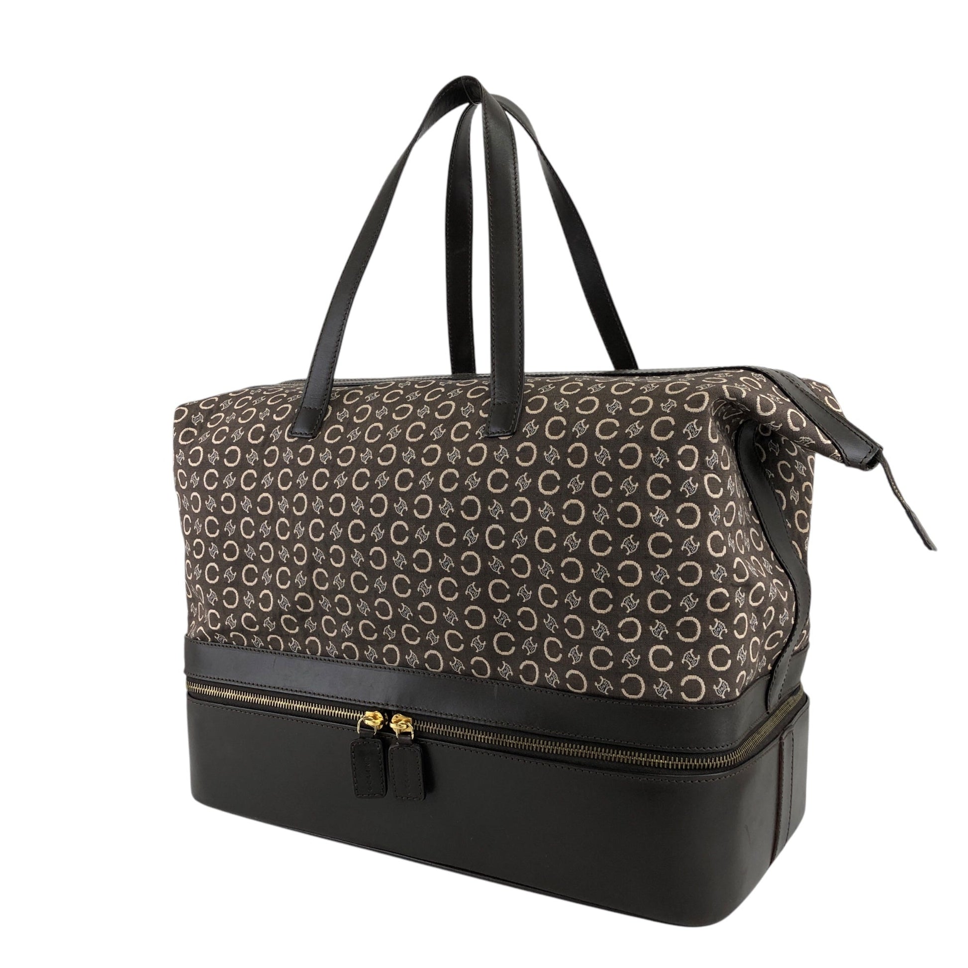 CELINE Macadam Handbag Boston bag Brown 7kve88