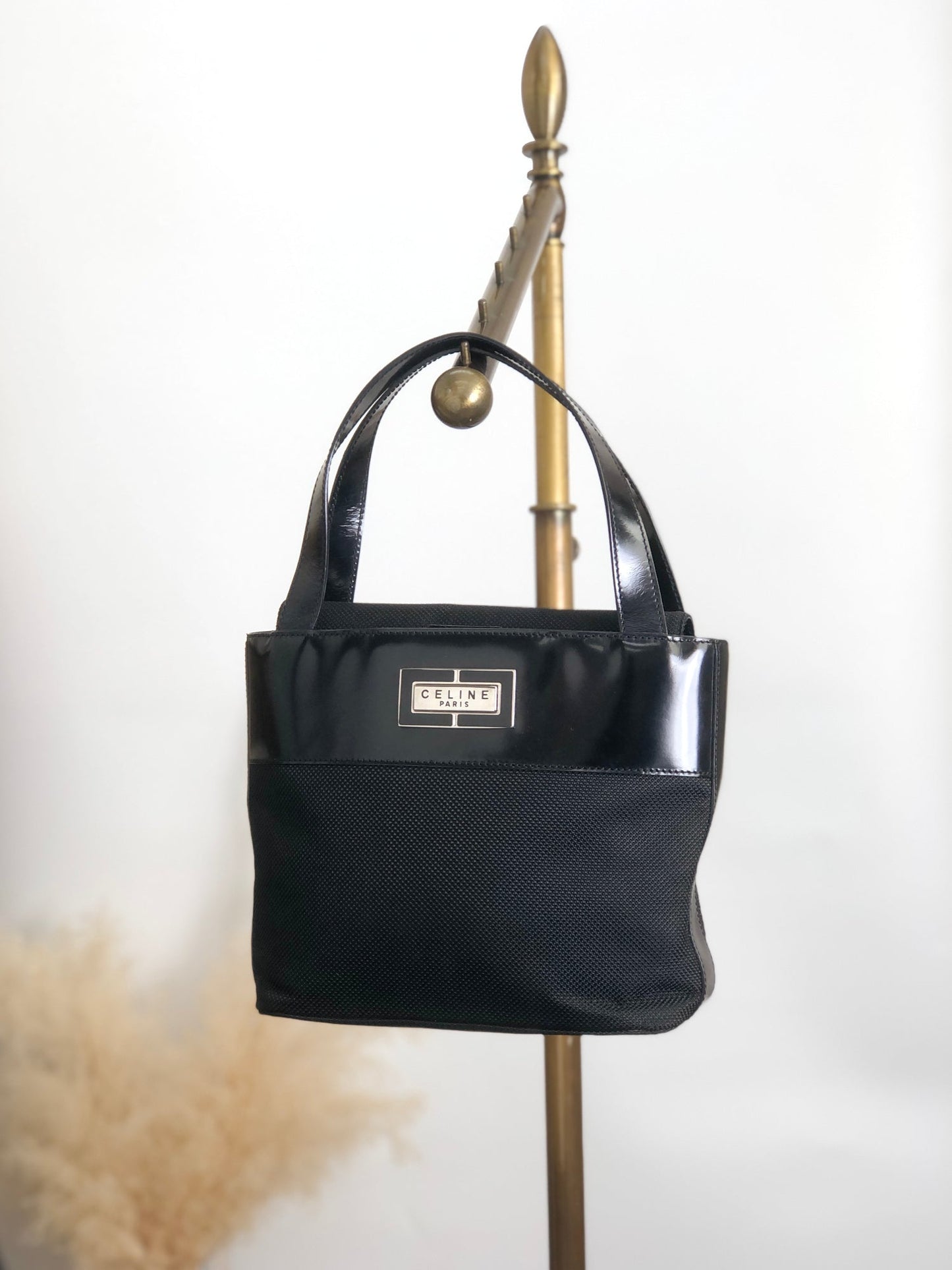 CELINE Logo Handbag Black vzeeur