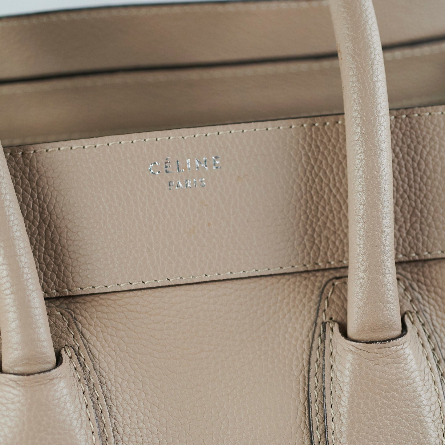 Luxury CELINE Micro Luggage Tote Beige