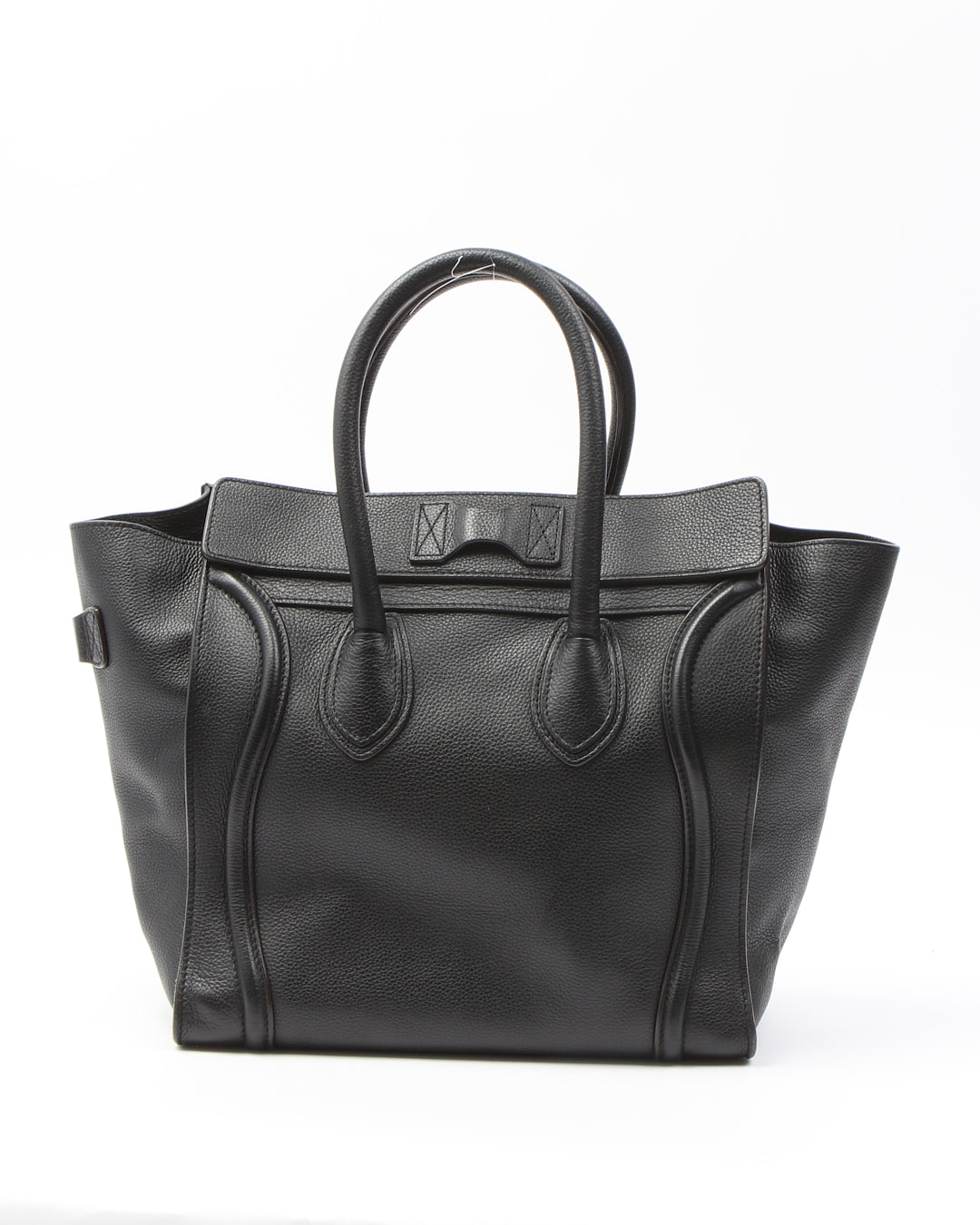 Celine Black Leather Micro Luggage Tote Bag