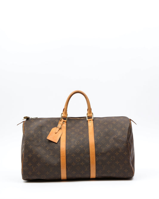 Louis Vuitton Monogram Canvas Keepall 50 Travel Bag