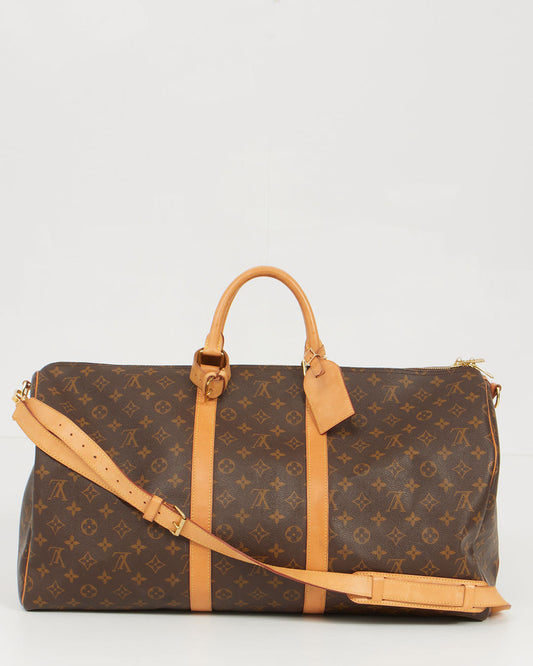 Louis Vuitton Monogram Canvas Keepall Bandouliere 55 Bag