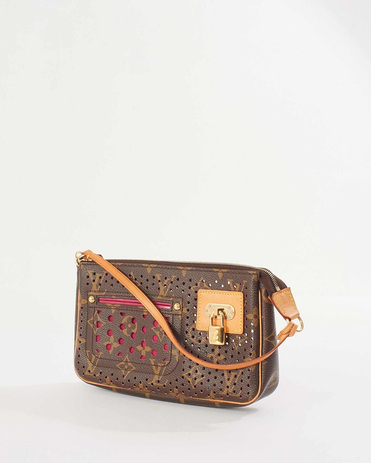 Louis Vuitton Fuchsia Monogram Perforated Pochette Accessories Bag
