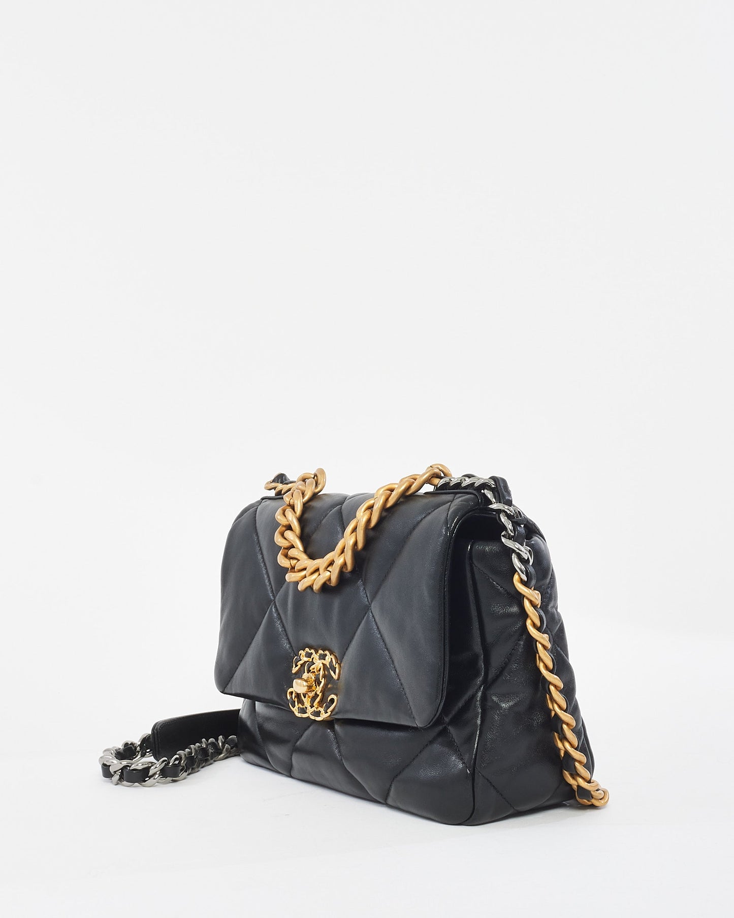 Chanel Black Quilted Leather Medium 19 Shoulder Bag - Rovelle Bags