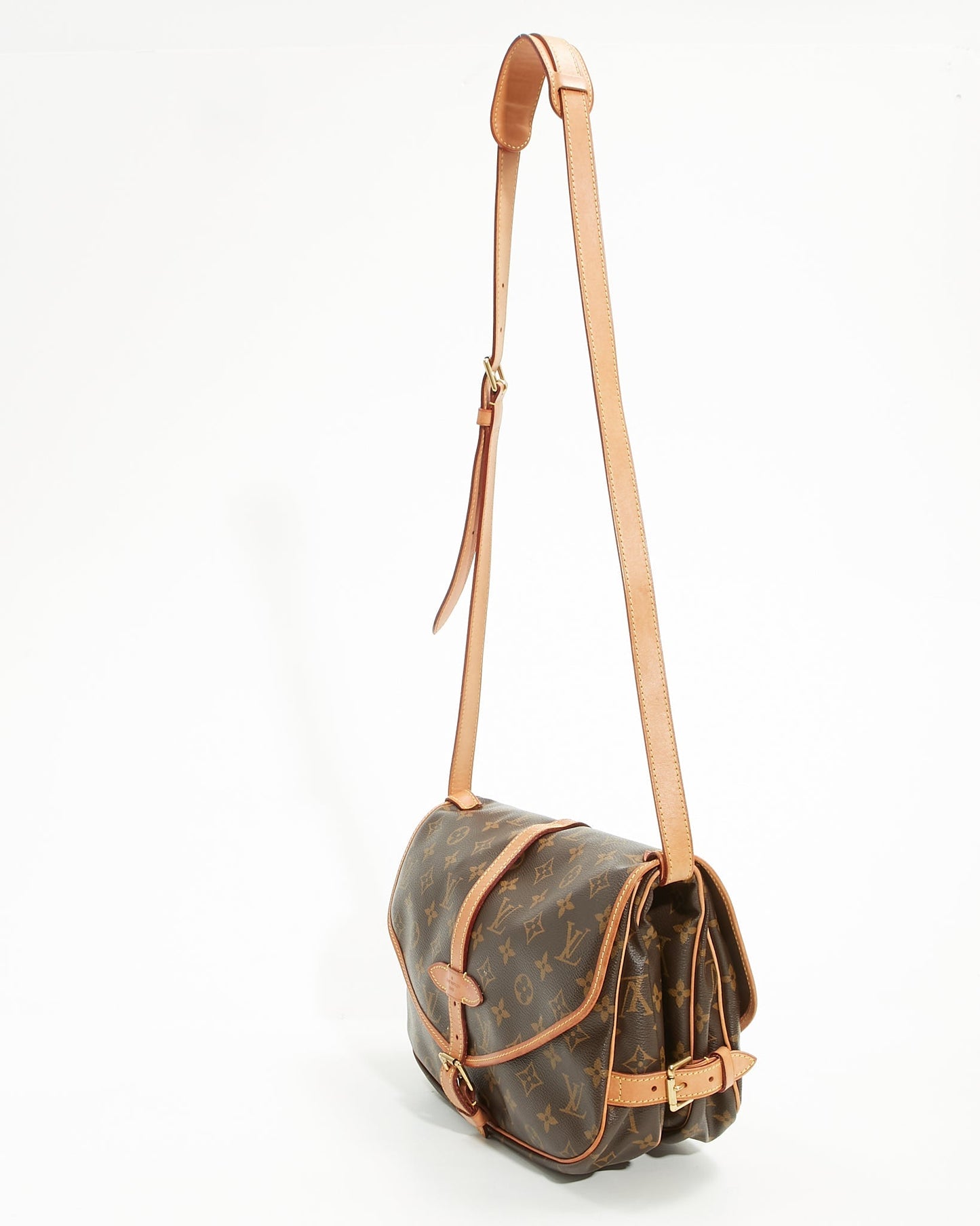 Louis Vuitton Monogram Canvas Two Pocket Saumur Messenger Bag