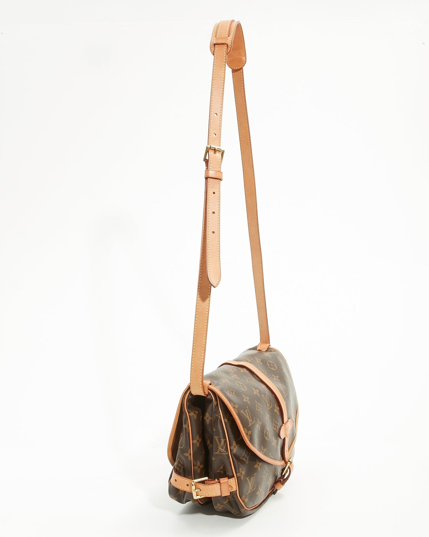 Louis Vuitton Monogram Canvas Two Pocket Saumur Messenger Bag