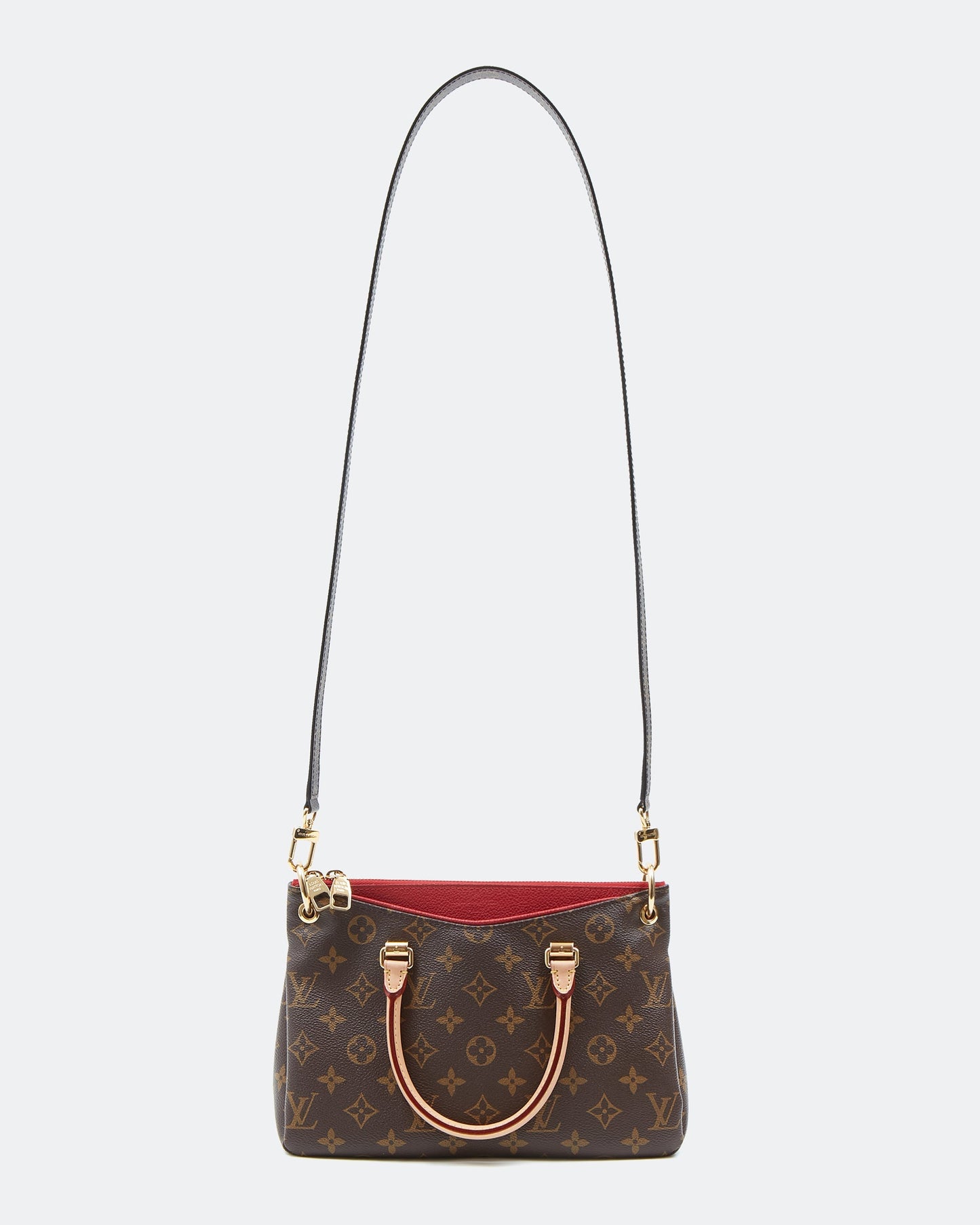 Louis Vuitton Monogram Canvas & Red Leather Pallas BB Bag