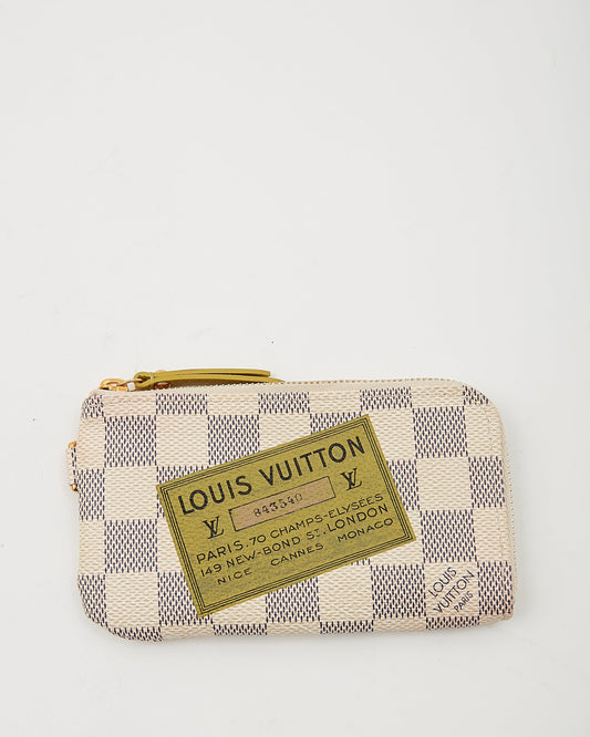 Louis Vuitton Damier Azur Cles Complice White Coin Key Case Pouch