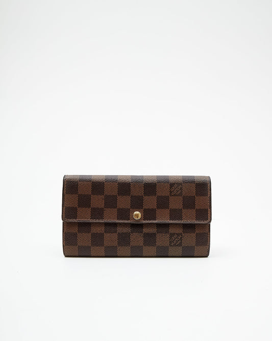 Louis Vuitton Damier Ebene Canvas Elise Wallet