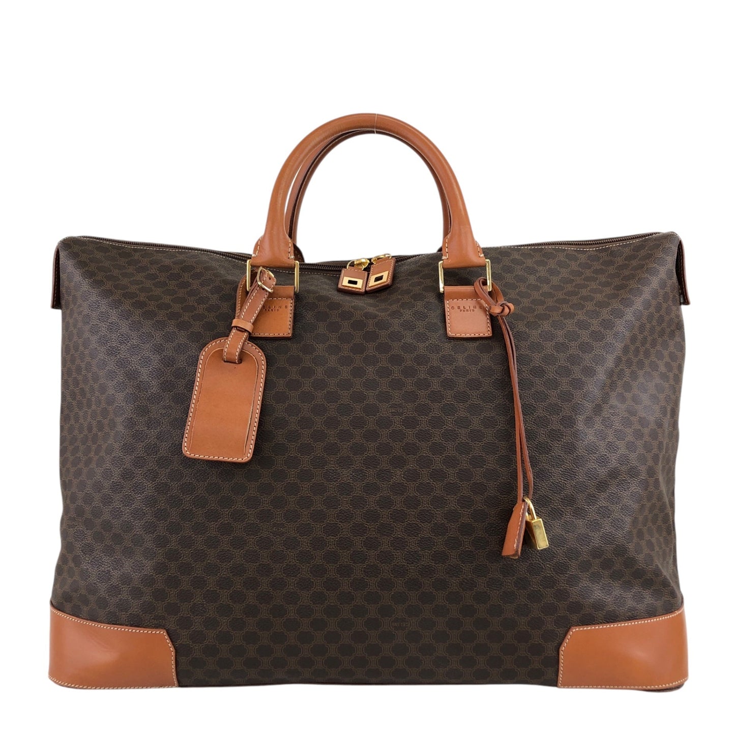 CELINE Macadam Handbag Boston bag Brown tj7utz