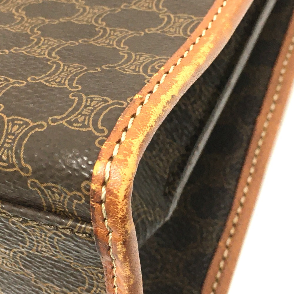 CELINE Shoulder Bag PVC / Leather Brown Macadam One handle Women Secondhand