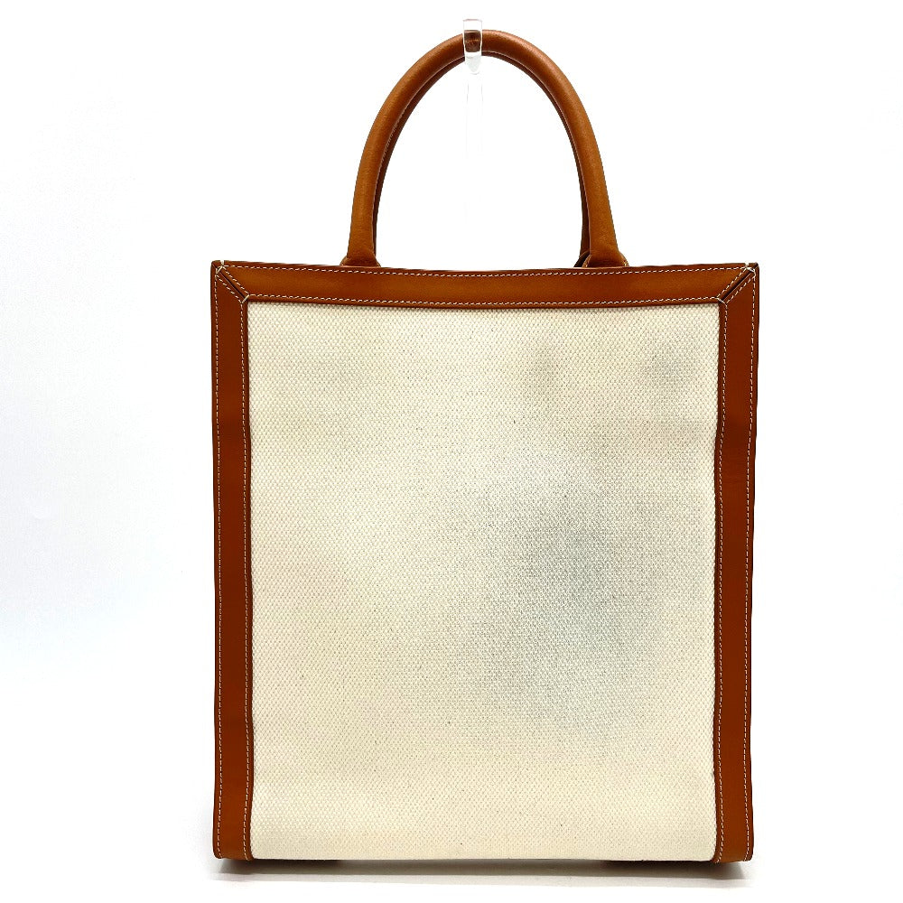 CELINE Shoulder Bag 192082BNZ.02NT Leather / canvas Natural x tongue Bar Tikal Hippo Small Women