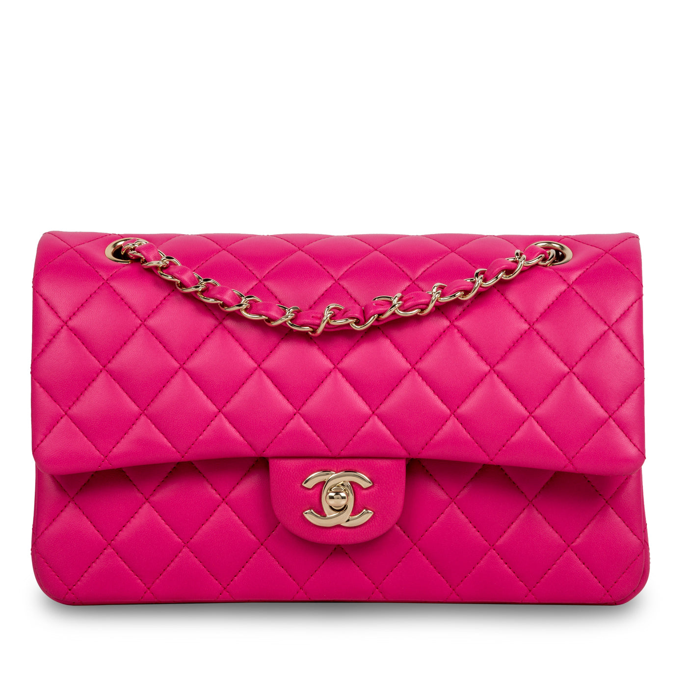 Chanel Classic Flap Lambskin Gold Shoulder Bag Style 39