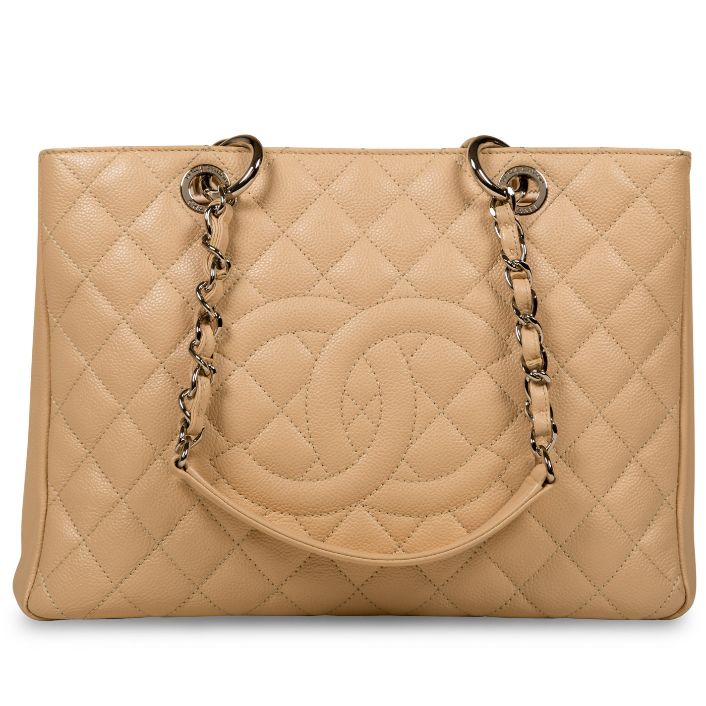 Chanel Timeless Caviar Silver Tote Bag Style 2