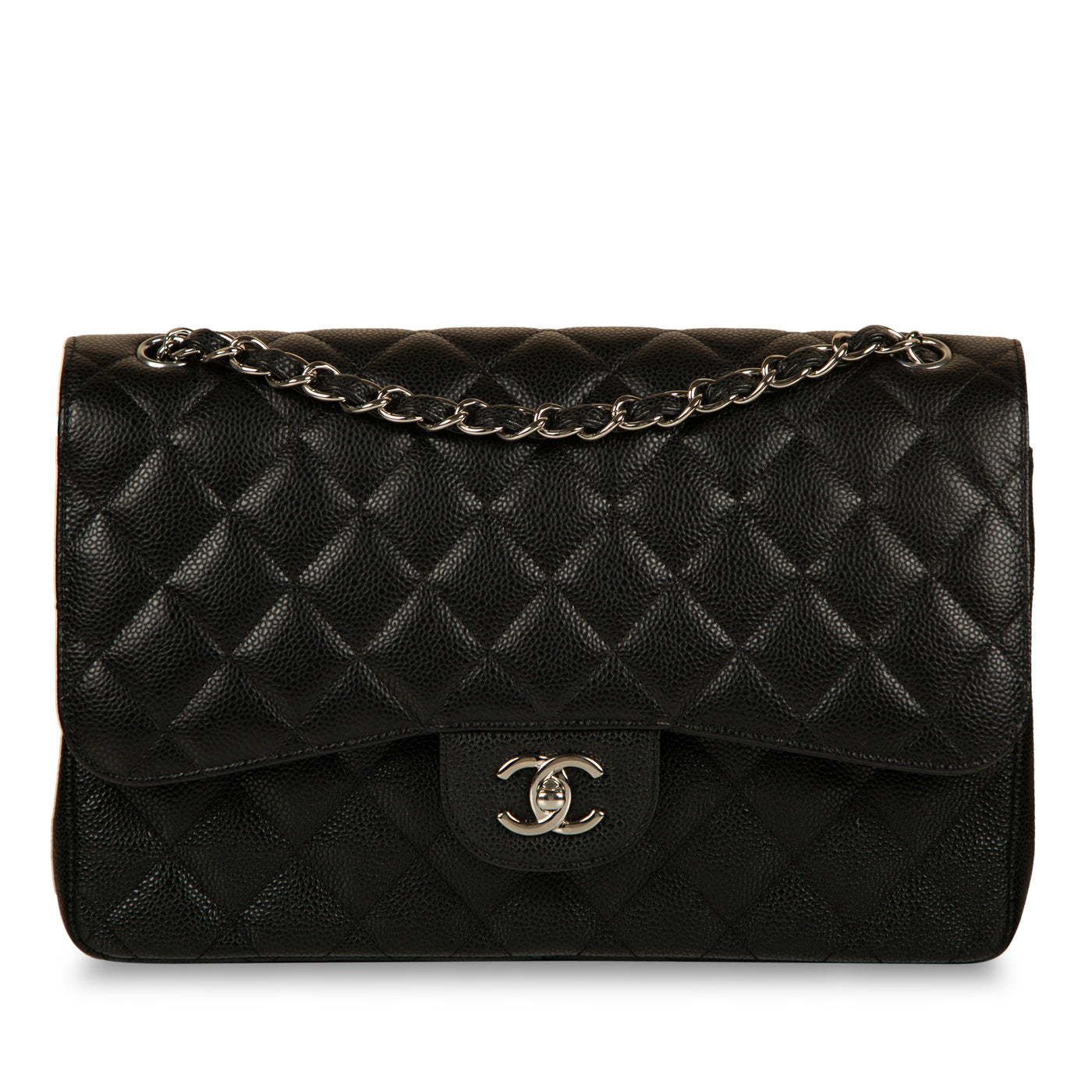 Chanel Classic Flap Caviar Black Shoulder Bag Style 25