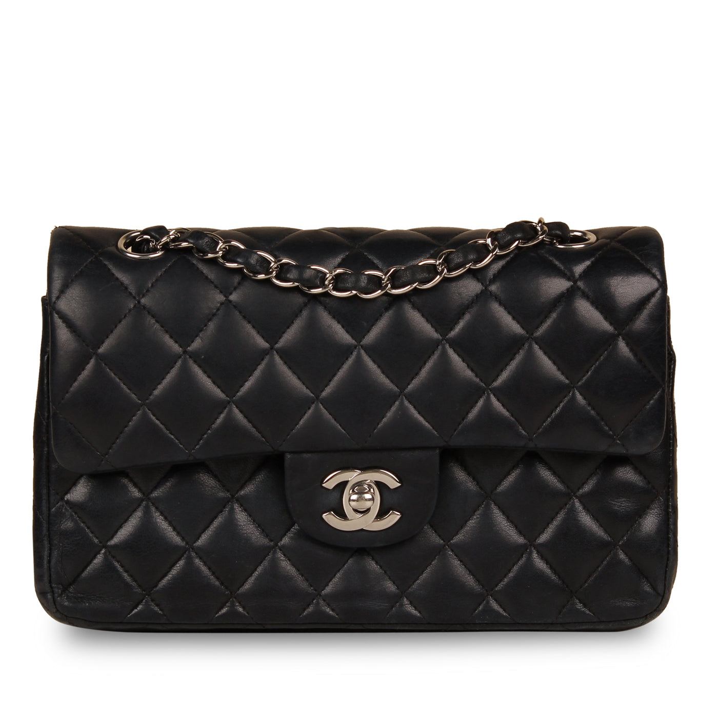 Chanel Classic Flap Lambskin Black Shoulder Bag Style 259