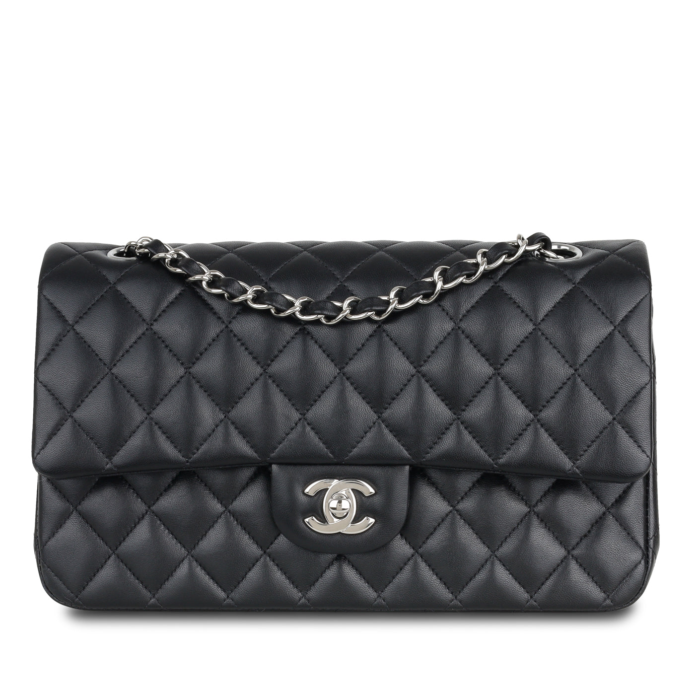 Chanel Classic Flap Lambskin Black Shoulder Bag Style 116