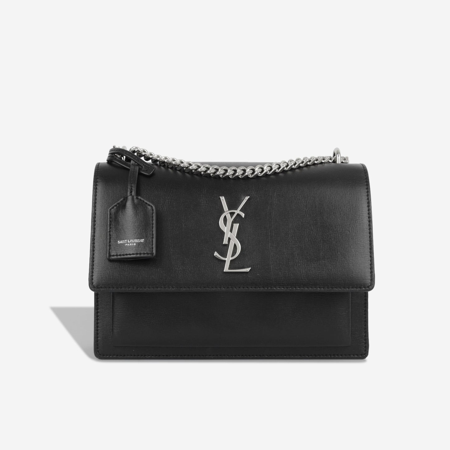 Saint Laurent Sunset Calfskin Black Shoulder Bag