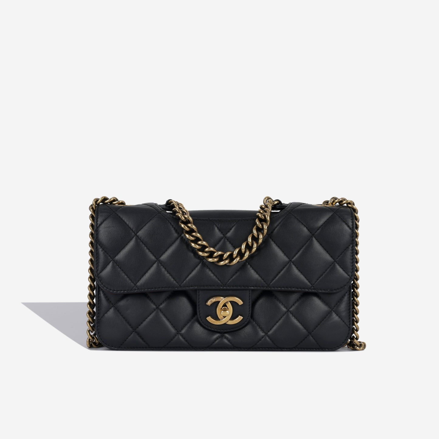 Chanel Classic Flap Lambskin Black Shoulder Bag Style 344