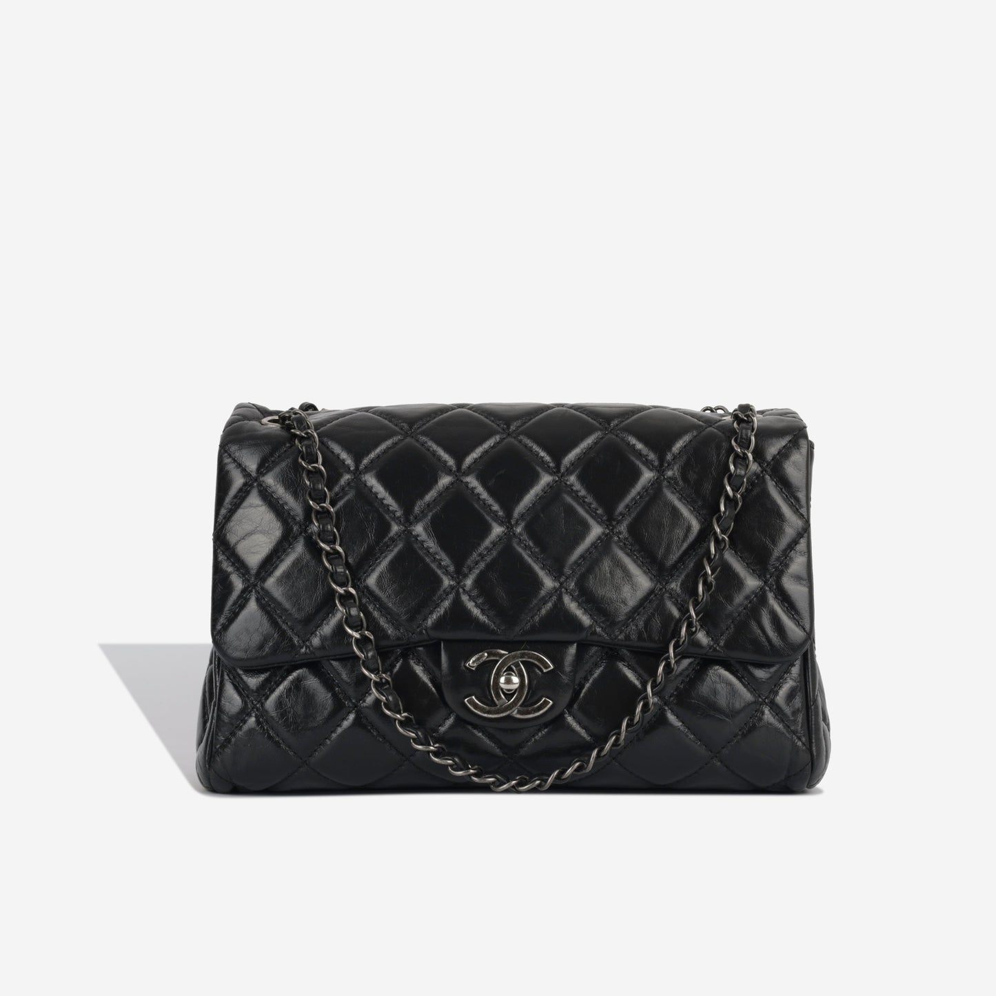 Chanel Classic Flap Lambskin Black Shoulder Bag Style 284