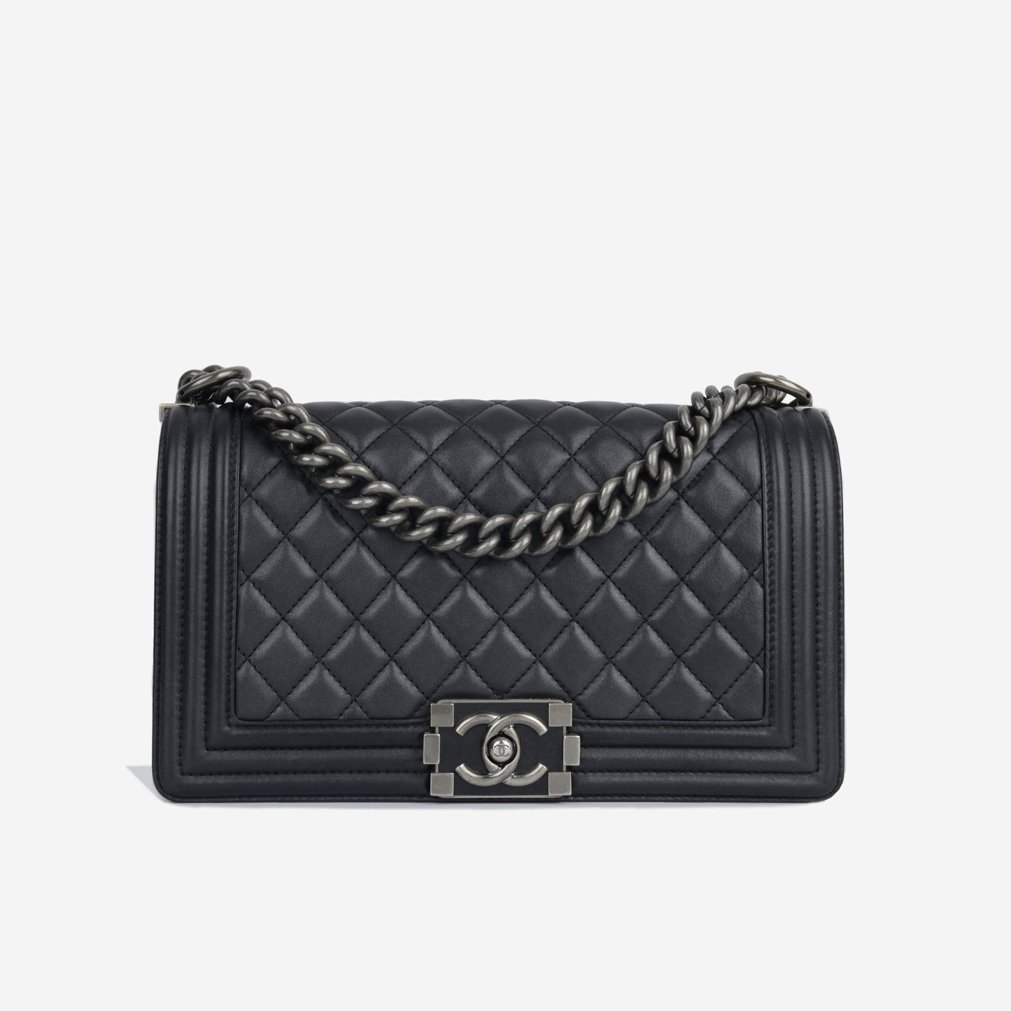 Chanel Boy Bag Lambskin Black Shoulder Bag Style 31