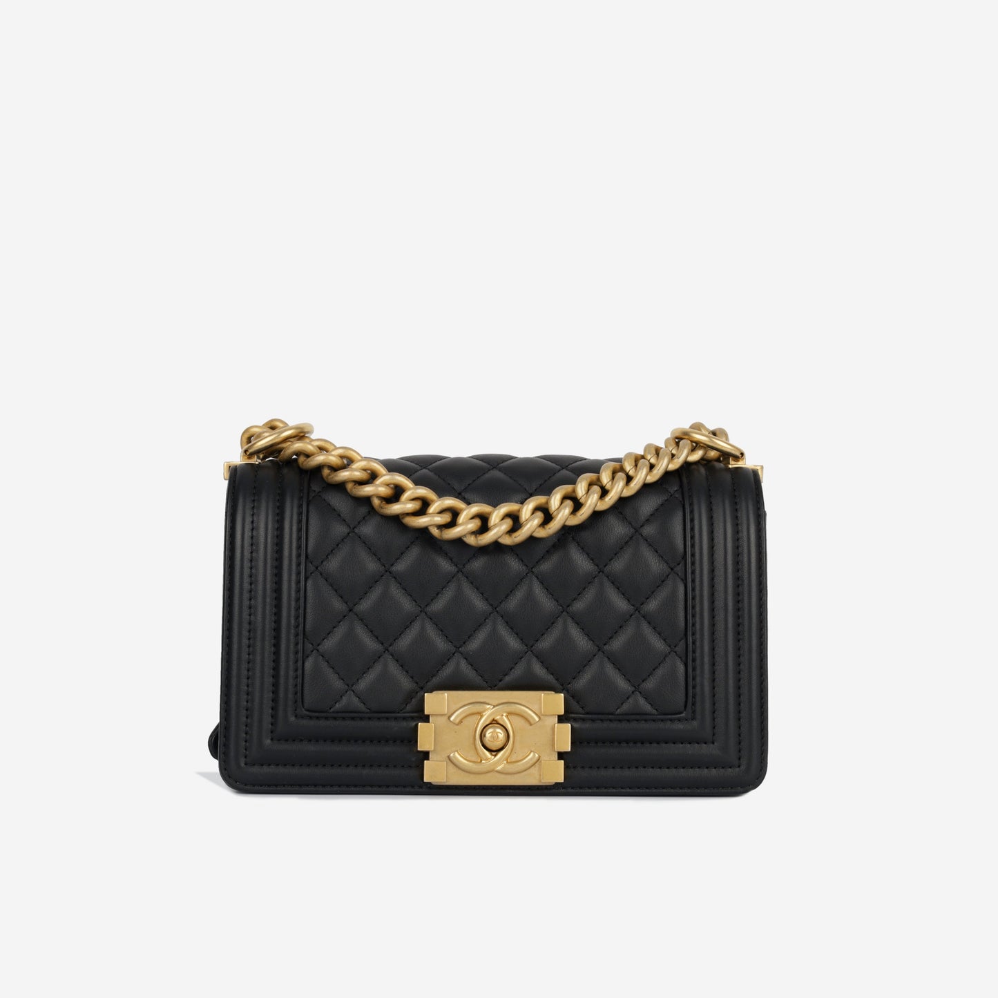Chanel Boy Bag Lambskin Black Shoulder Bag Style 52