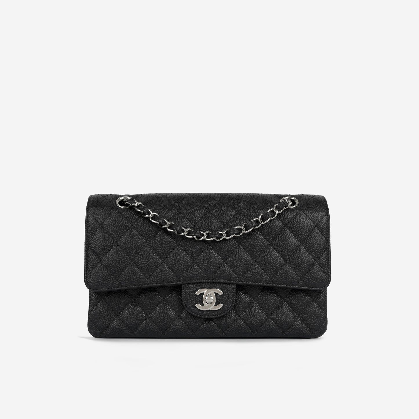 Chanel Classic Flap Lambskin Black Shoulder Bag Style 308