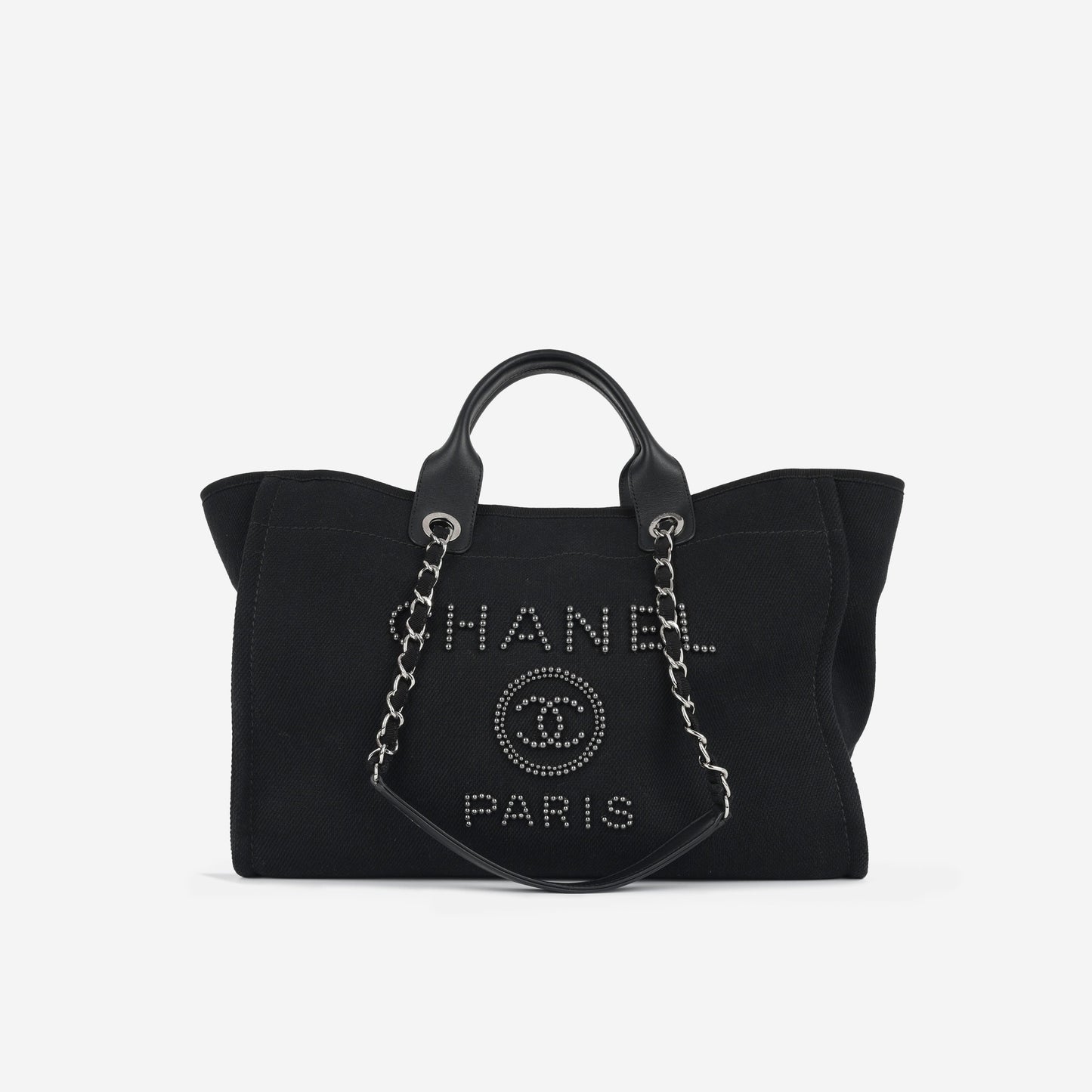 Chanel Deauville Lambskin Black Tote Bag Style 4